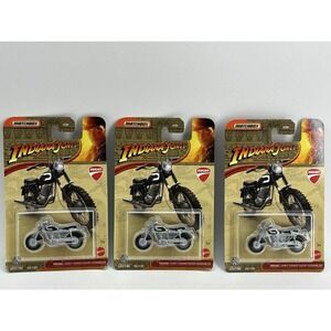 Lot 3 Matchbox Indiana Jones Ducati Scrambler 06/100 Diecast Bikes New Sealed